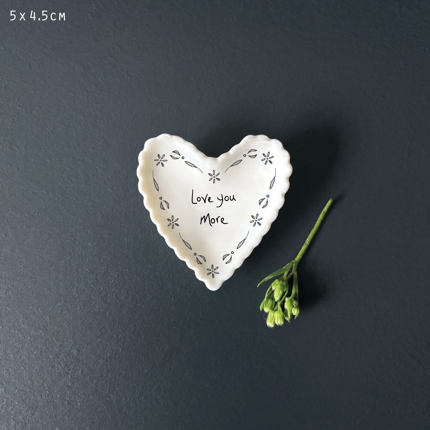 Small porcelain scalloped heart dish - Love You More