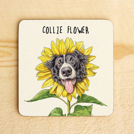 Collie Flower - Dog Drinks Coaster