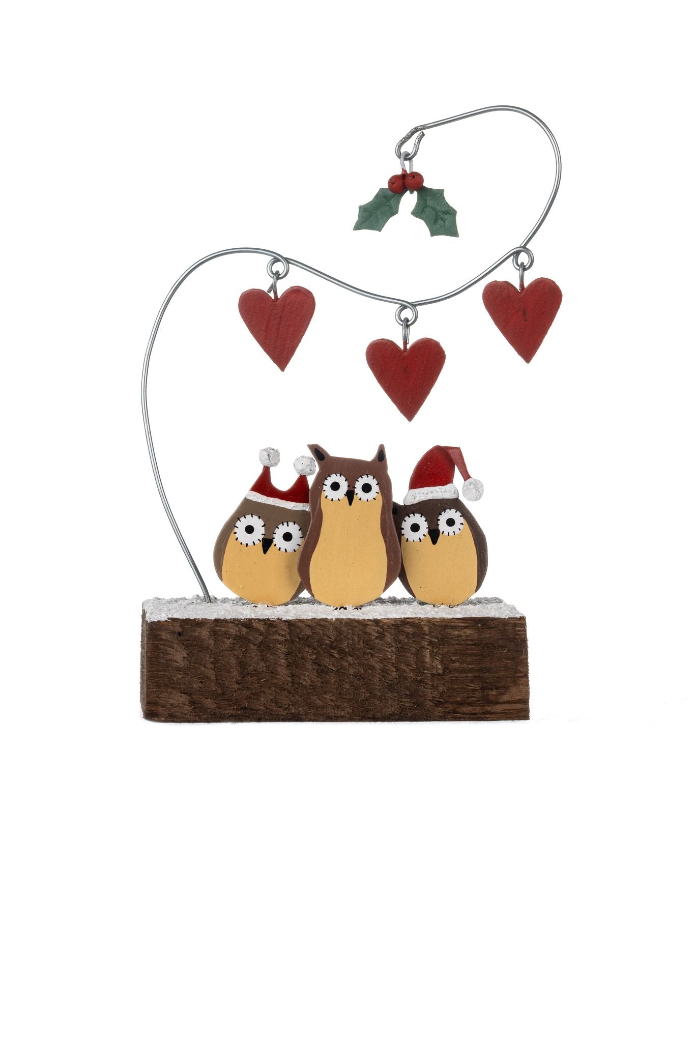 Twit Twoo Owls on wooden block - Christmas Ornament