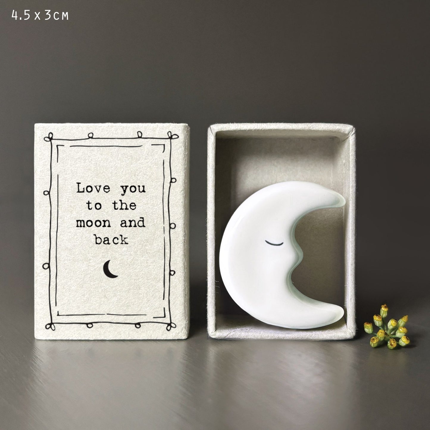 Love You To The Moon And Back - Matchbox porcelain Moon keepsake
