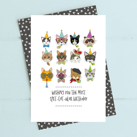 Wishing you the most spet-cat-ular birthday - Card
