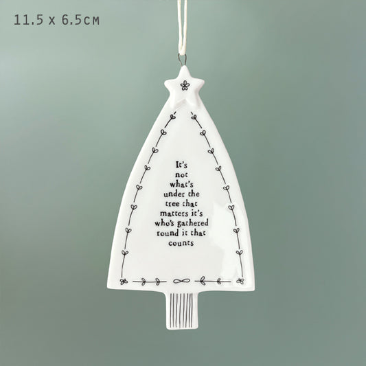 Porcelain Christmas Tree hanger - Under the tree