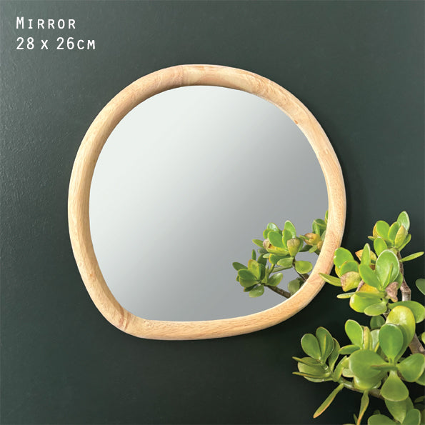 Geometric Pebble Mirror - Round