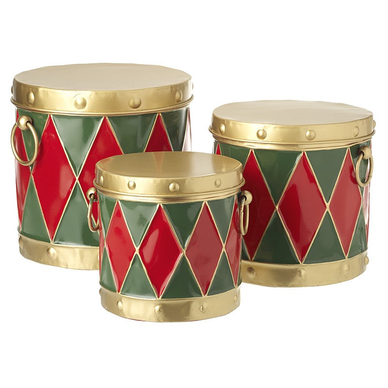 Tall Drum Storage Tin Set