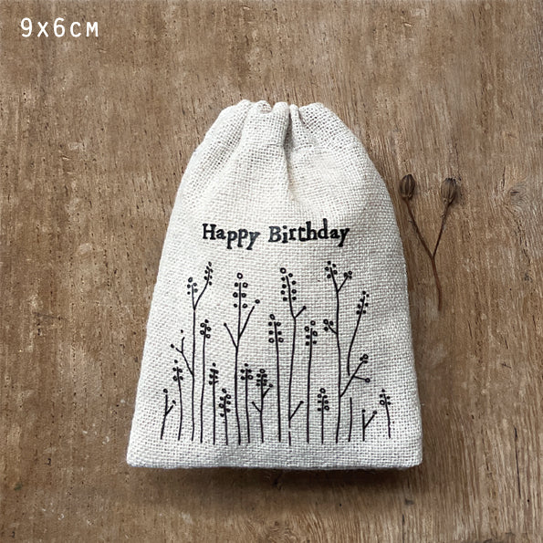Small Drawstring Bag - Happy Birthday