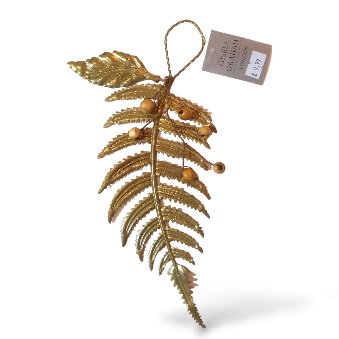 Gold Metal Leaf and Berry -  Christmas Decoration