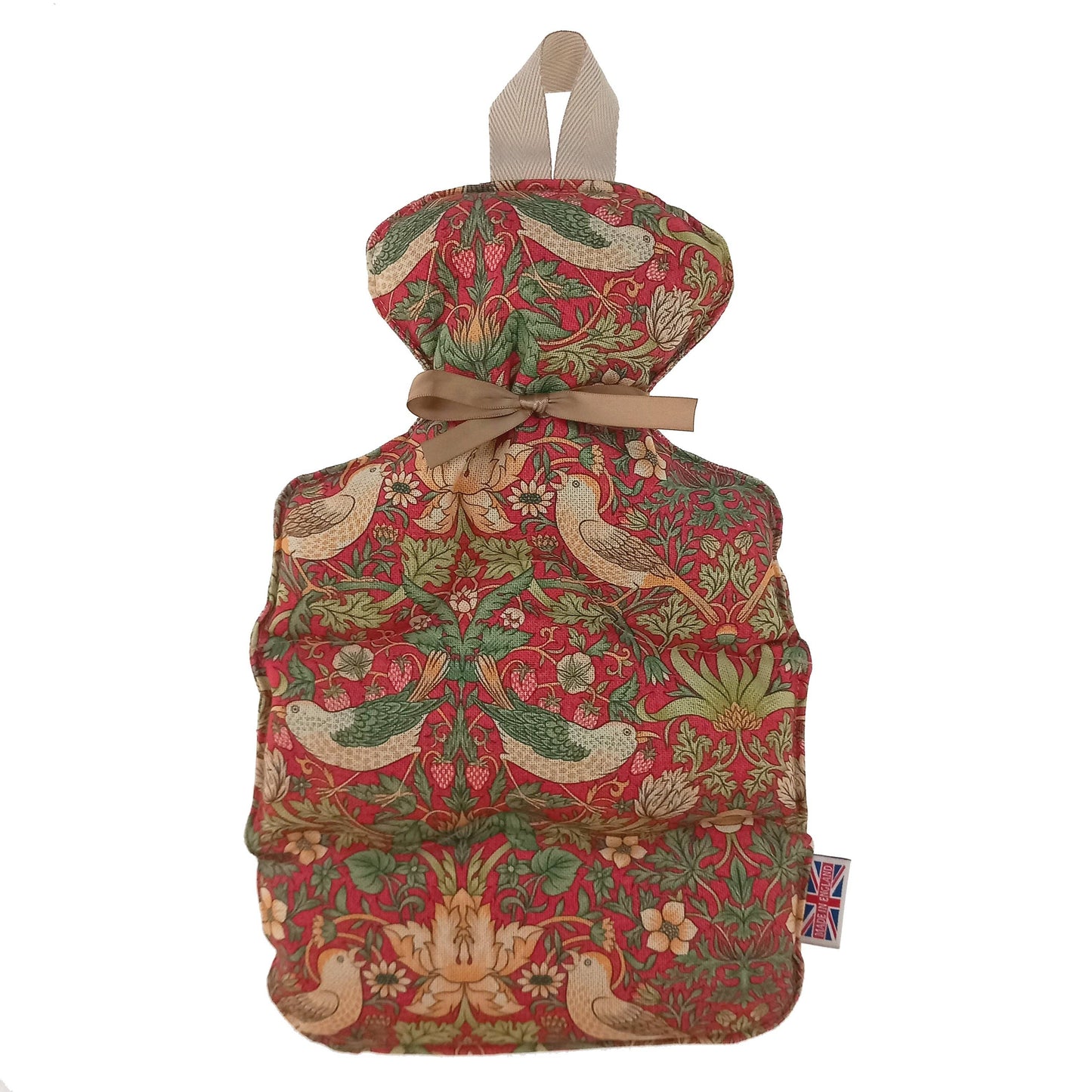 Wheat Bottle - William Morris Strawberry Thief, Crimson