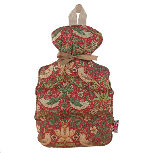 Wheat Bottle - William Morris Strawberry Thief, Crimson