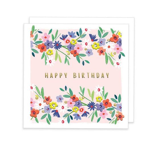 Happy Birthday - Peach Allover Ditsy Pattern