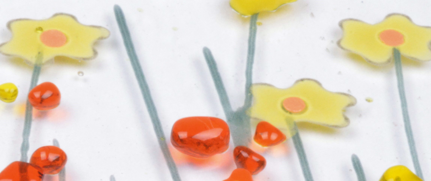 Handmade Fused Glass -  Daffodil Token