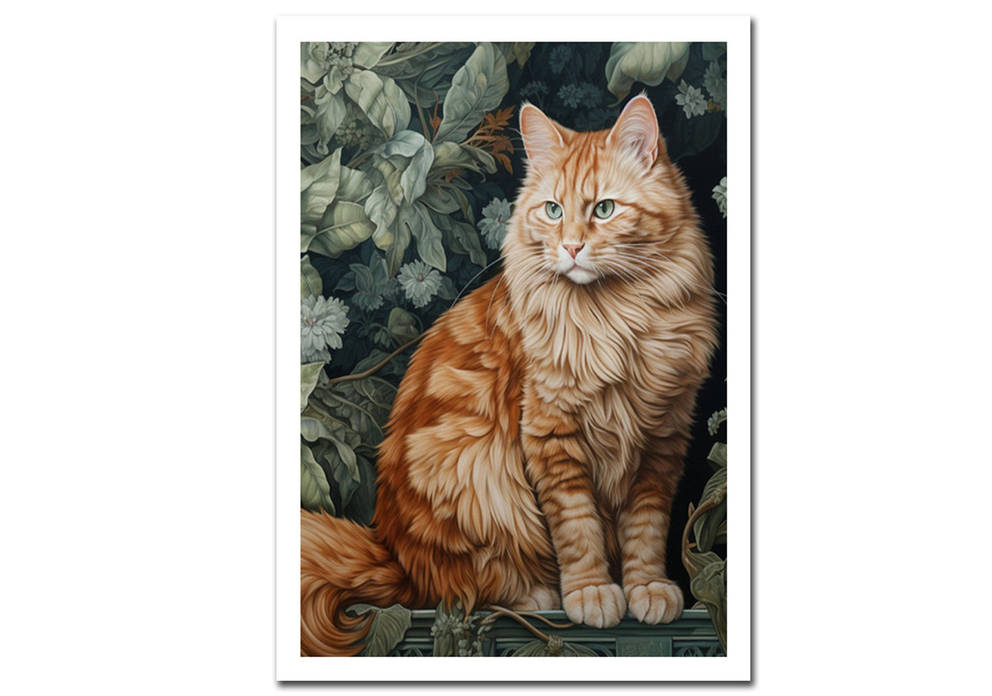 William Morris- Ginger Cat Greeting Card