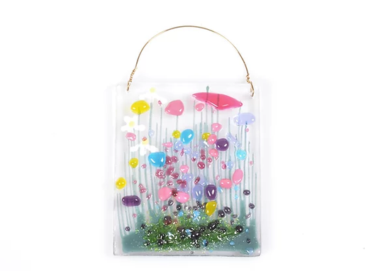 Handmade Fused Glass - Wildflower Token