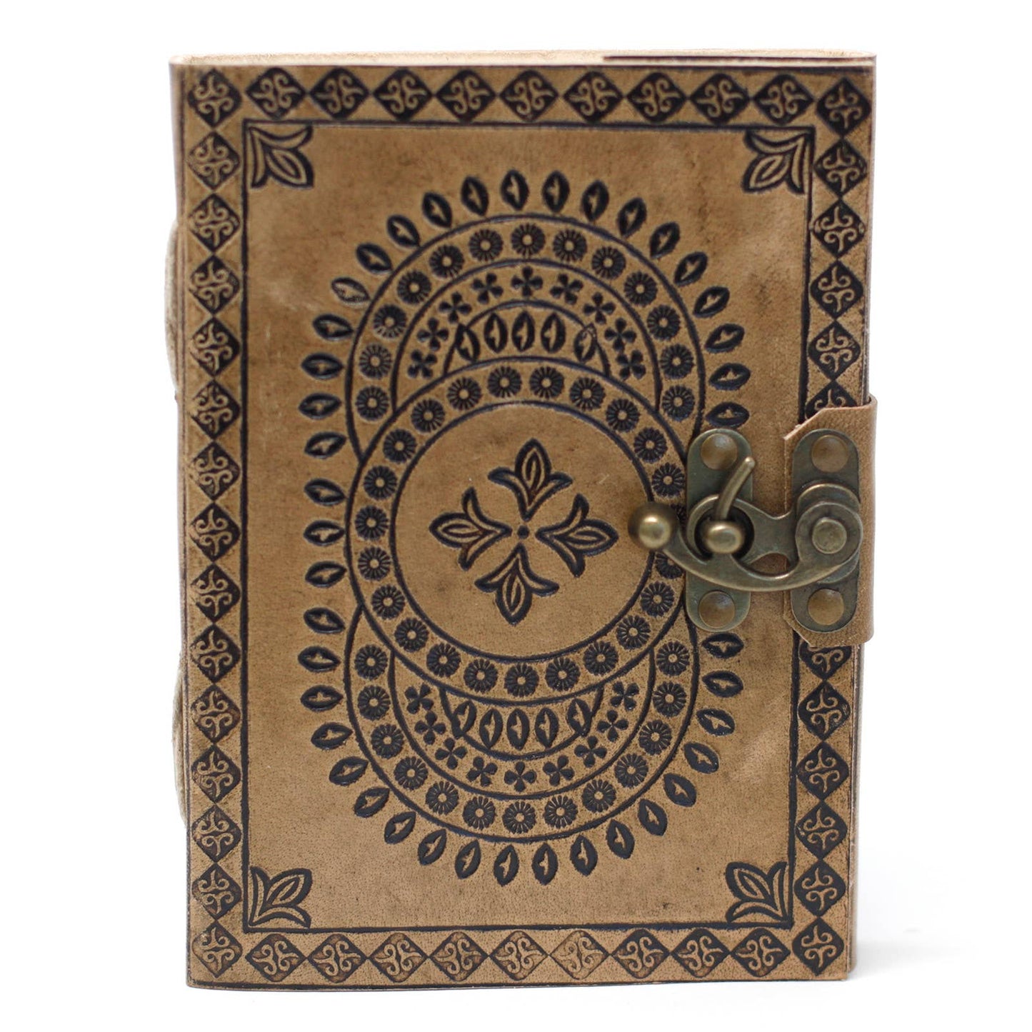 Leather Mandala Handmade Notebook with buckle