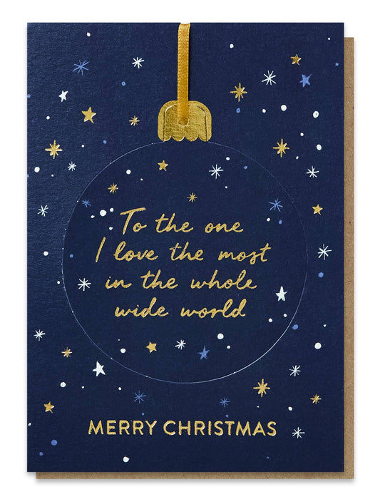 One I Love Pop-out Bauble Christmas Card | Luxury Foil Card: Celo Bags