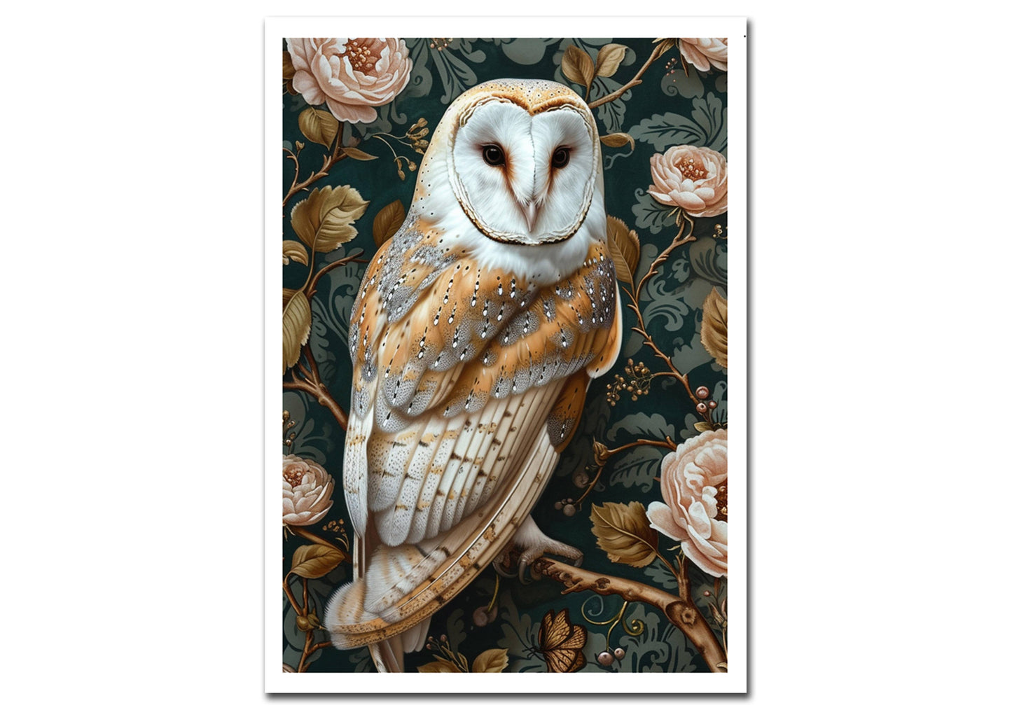 William Morris - Barn Owl Greeting Card.