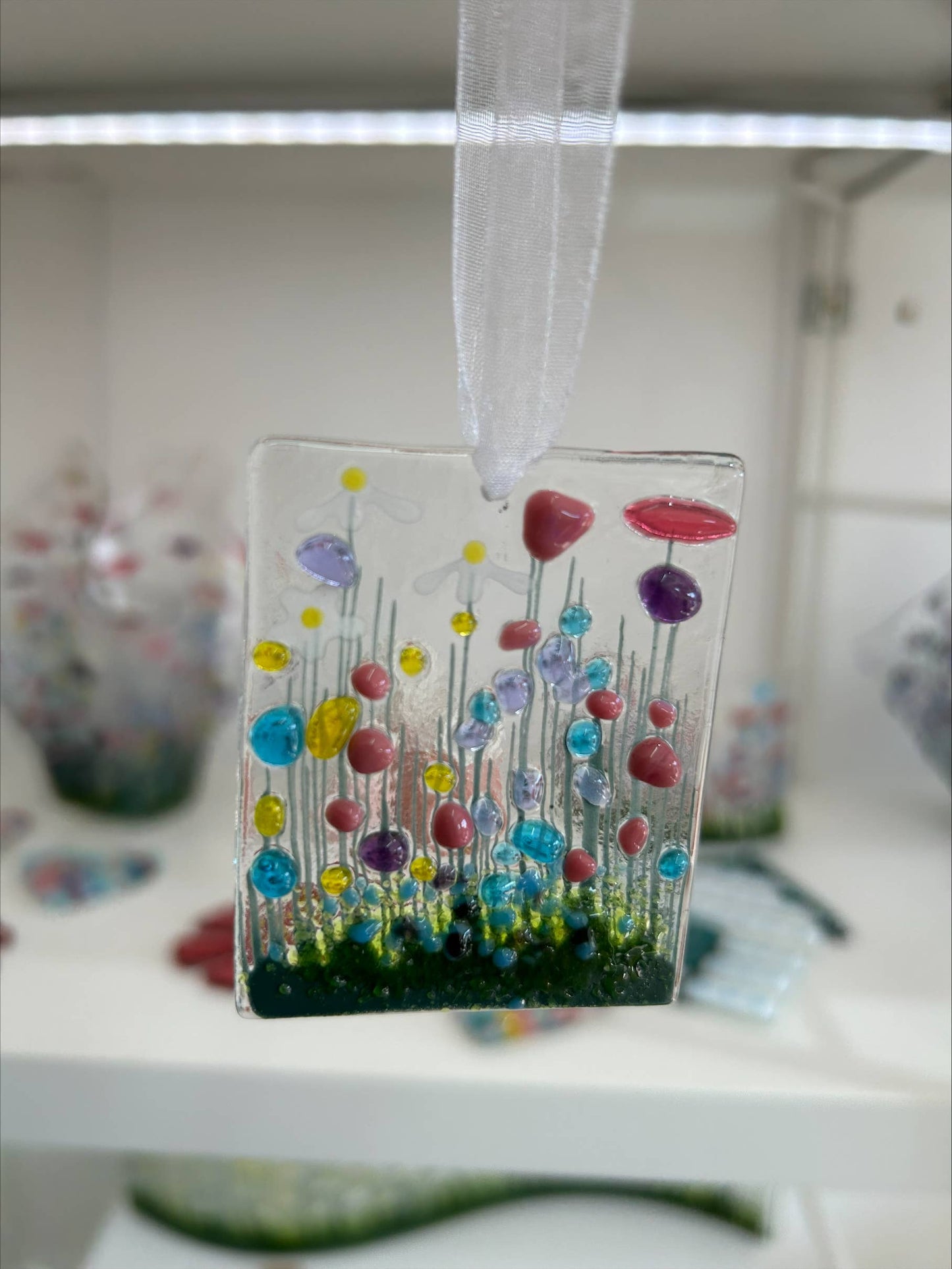 Handmade Fused Glass - Wildflower Token