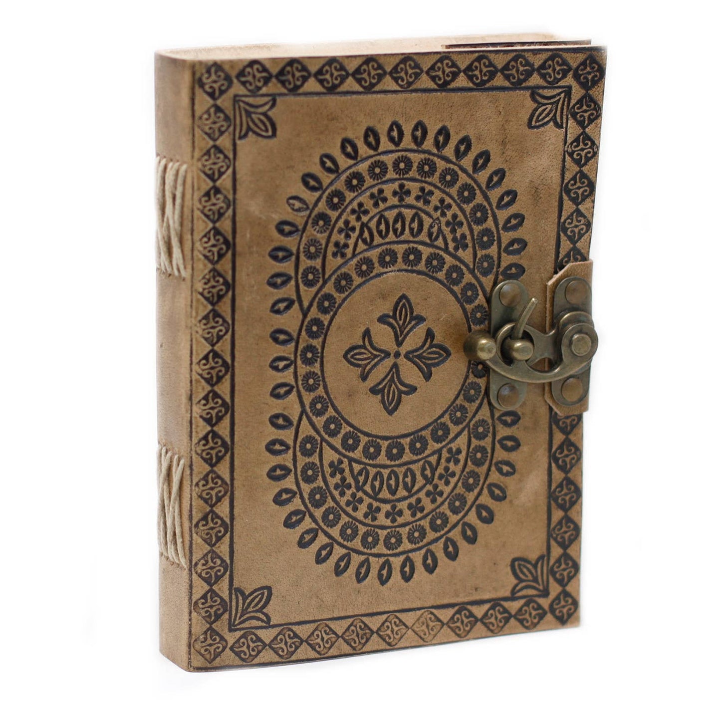 Leather Mandala Handmade Notebook with buckle