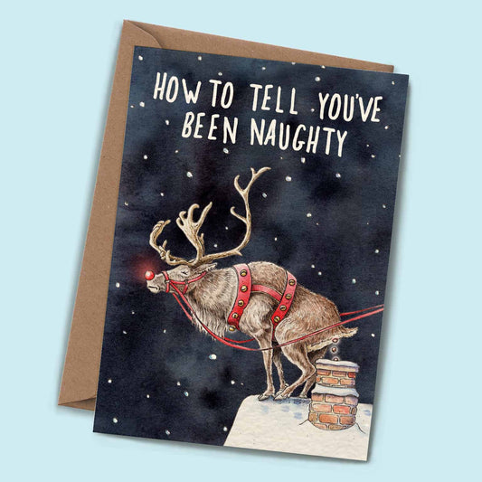 Naughty Reindeer - Christmas Card