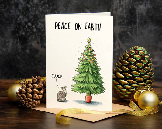 Peace On Earth Christmas Card - Holiday Card