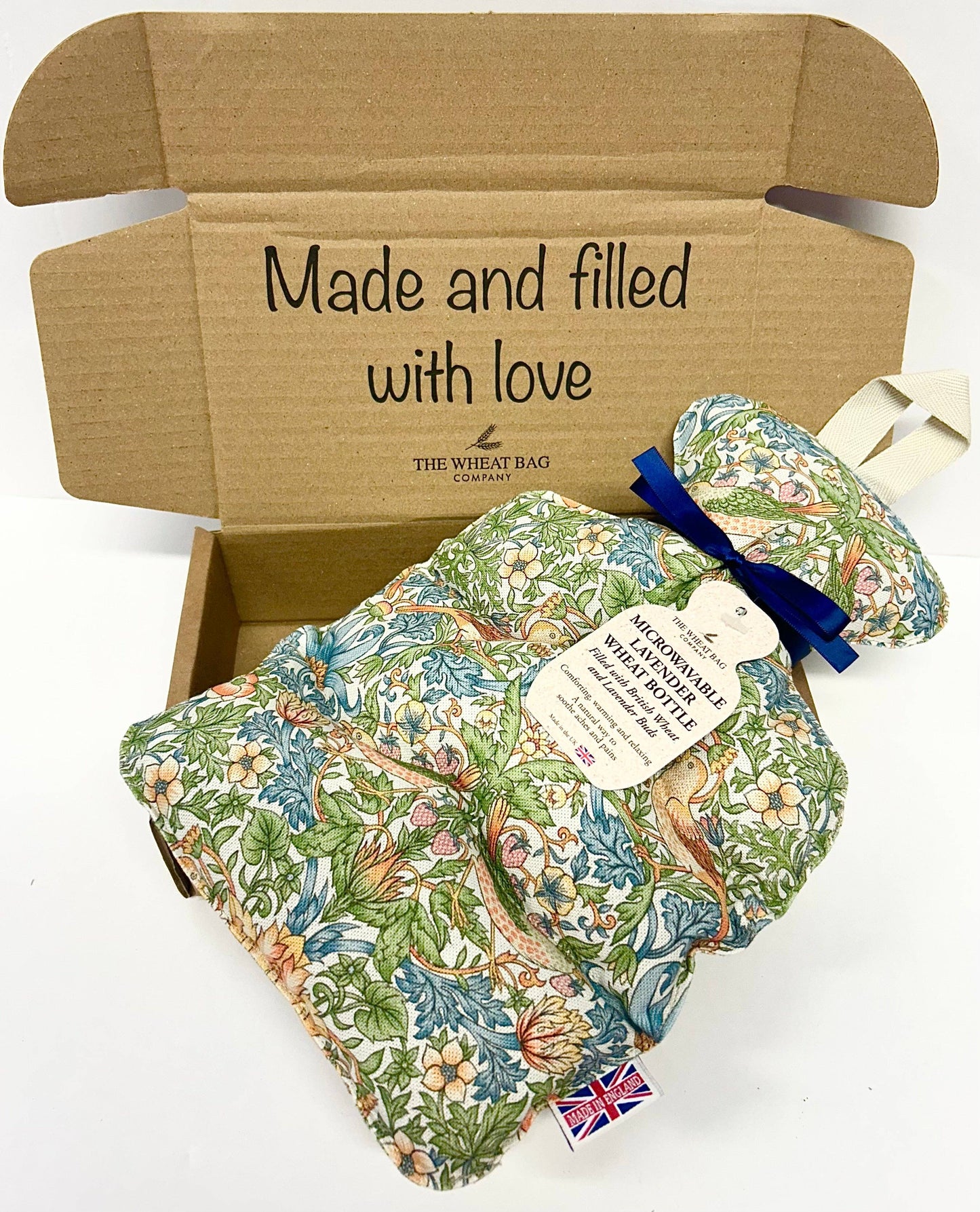 Wheat Bottle - William Morris Strawberry Thief, Sky