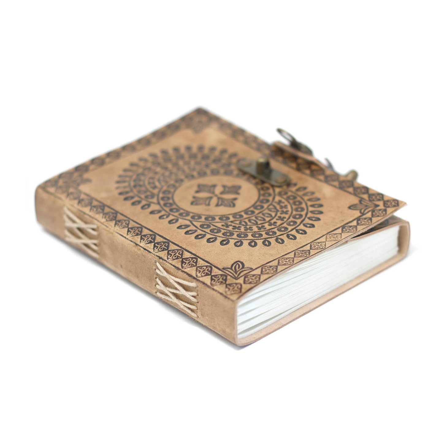 Leather Mandala Handmade Notebook with buckle