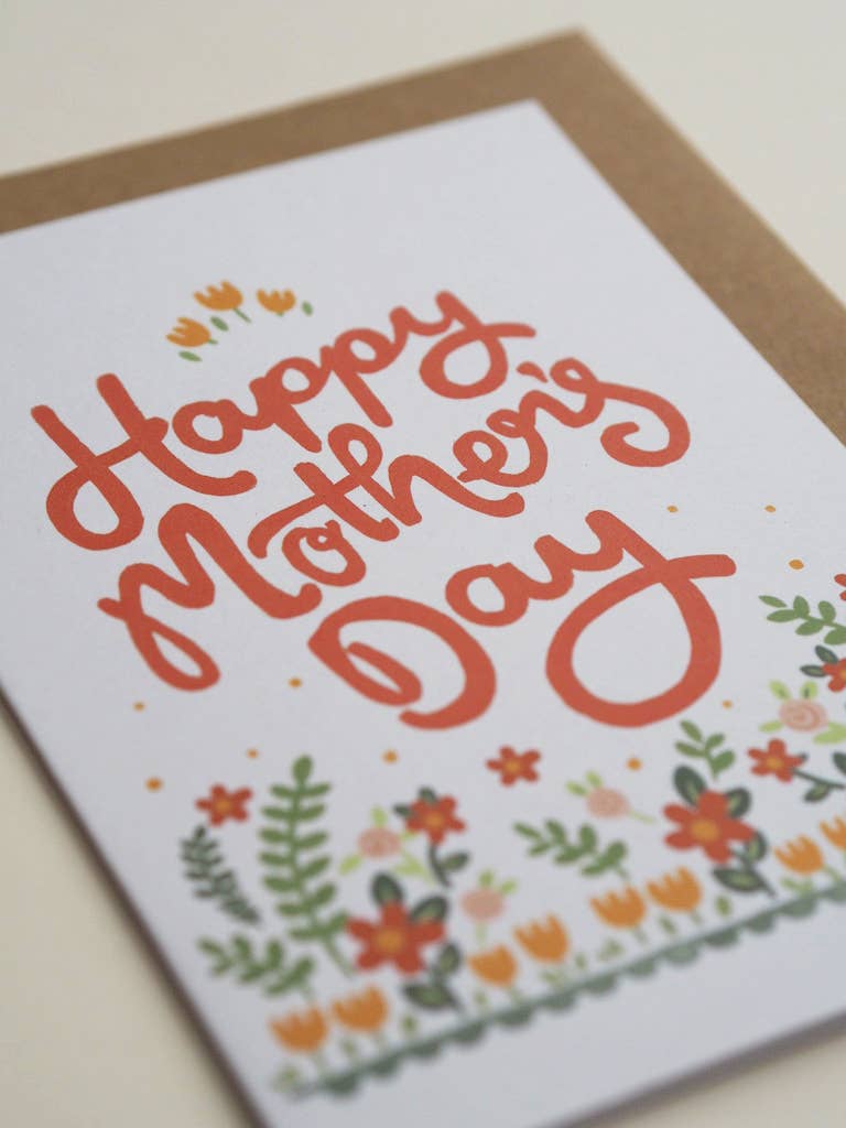 Red Floral Mother's Day Card