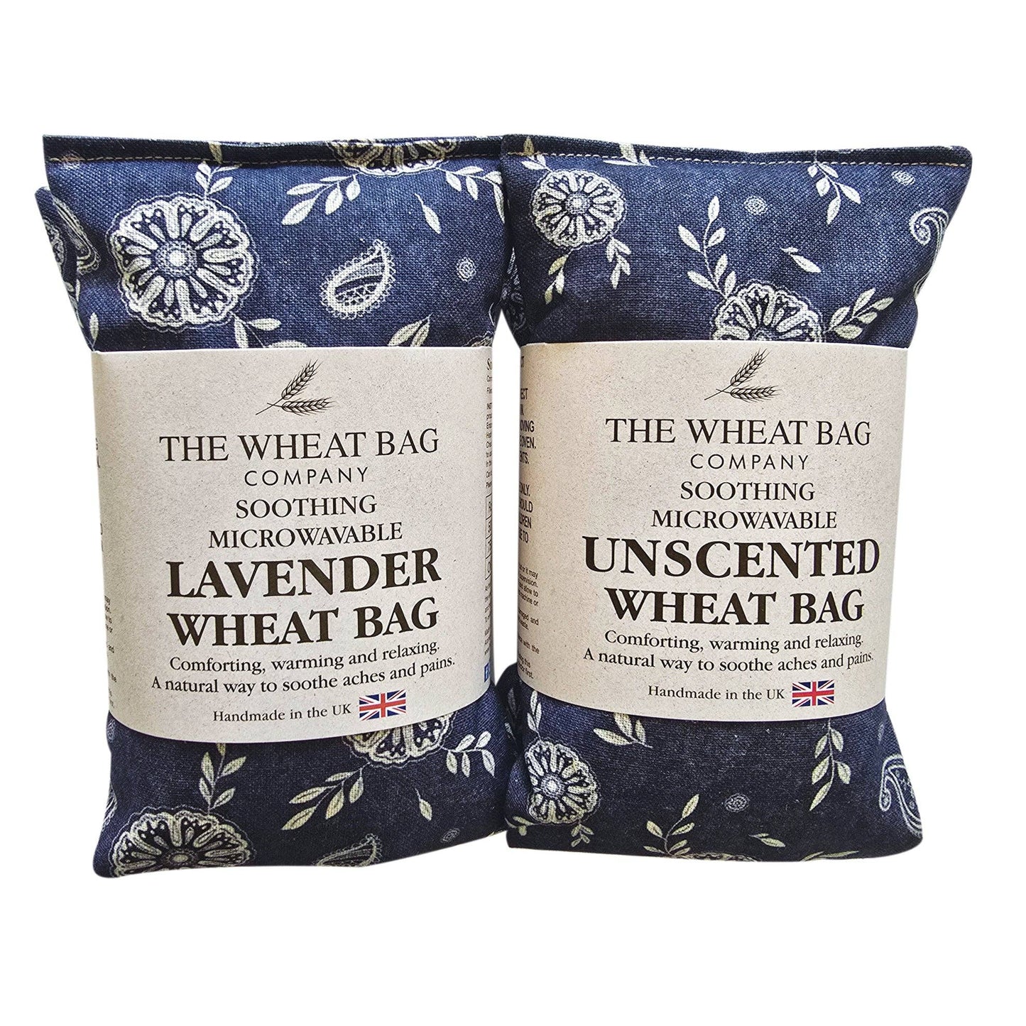 Bloom Navy Linen/Cotton Wheat Bag: Lavender