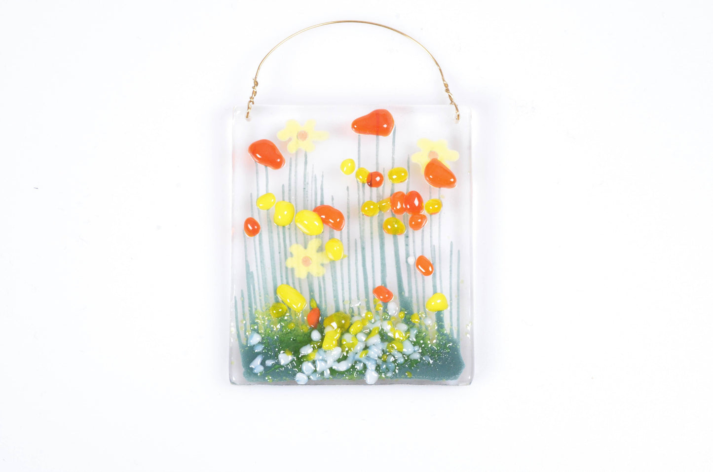 Handmade Fused Glass -  Daffodil Token