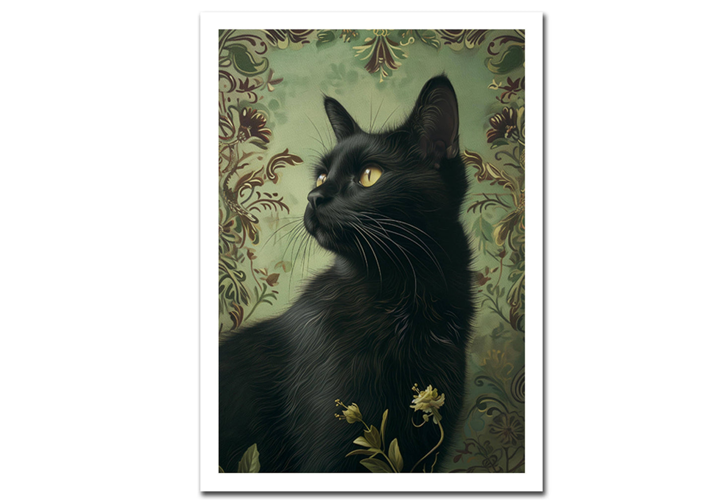 William Morris - Black Cat Greeting Card