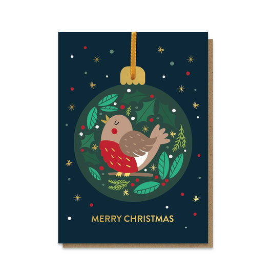 Robin Pop-out Christmas Bauble Card
