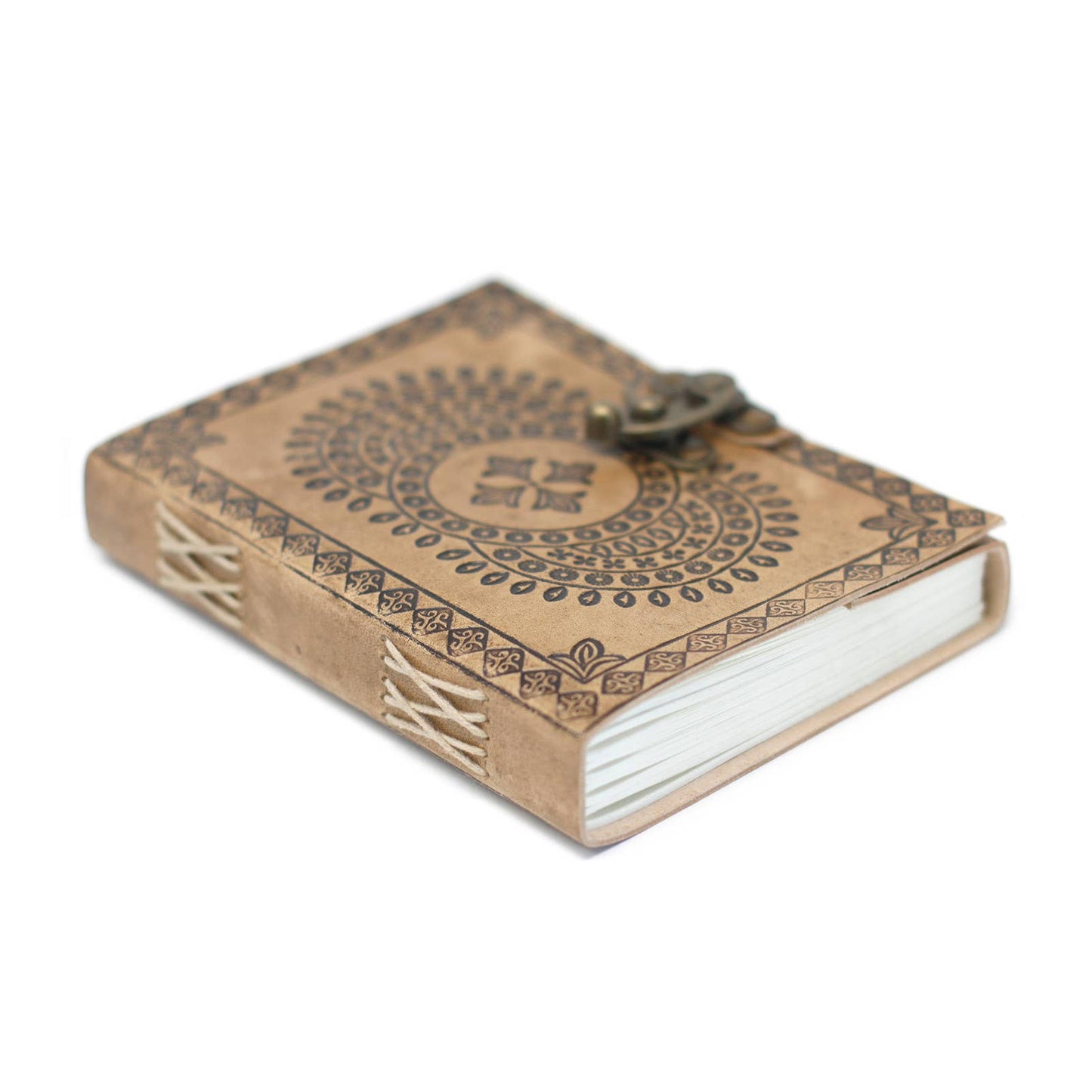 Leather Mandala Handmade Notebook with buckle