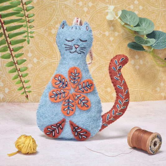 Folk embroidered Cat - Felt Craft Kit