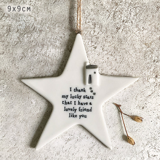 Hanging Porcelain Star- Lucky Stars