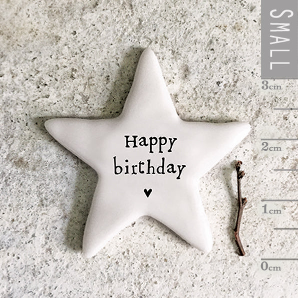 Porcelain Star Token - Happy Birthday