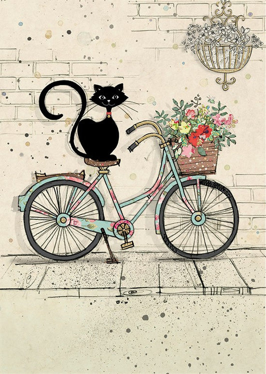 Bike cat - Blank Greetings card