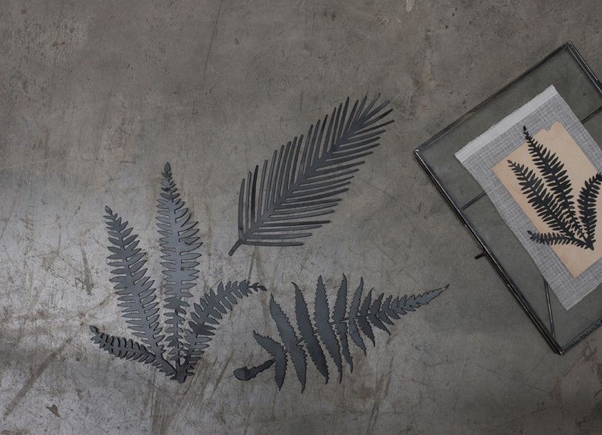 Nkuku Kiko large foliage artwork - Black
