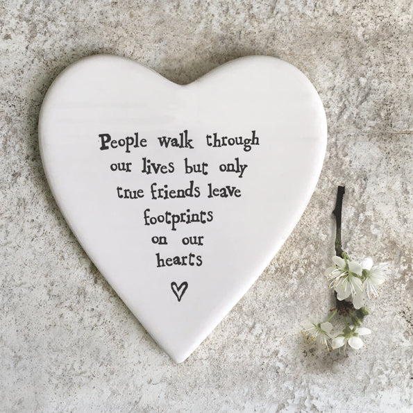 Porcelain Heart Coaster - True Friends
