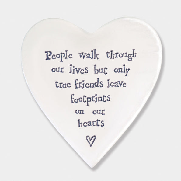 Porcelain Heart Coaster - True Friends