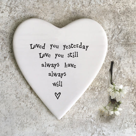 Porcelain Heart Coaster - Love You Always