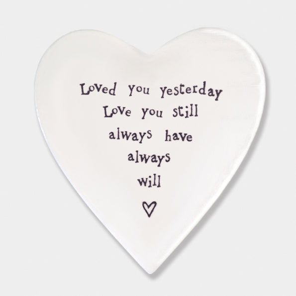Porcelain Heart Coaster - Love You Always