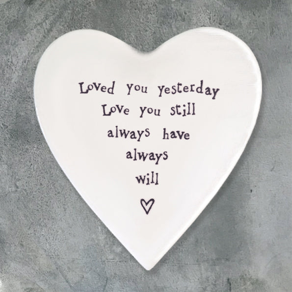 Porcelain Heart Coaster - Love You Always