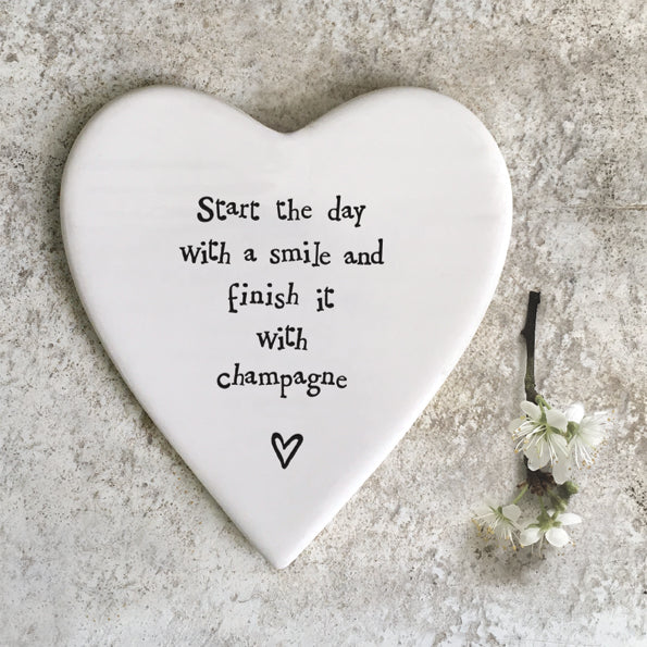 Porcelain Heart Coaster - Start your day with a smile
