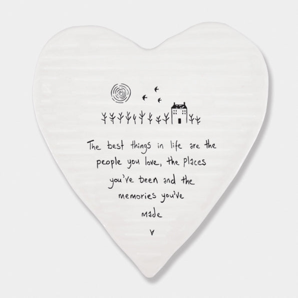 Porcelain Heart Coaster - Best things are people you love