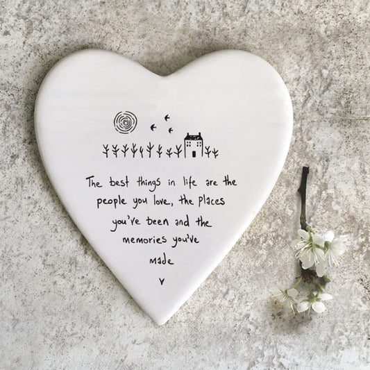 Porcelain Heart Coaster - Best things are people you love