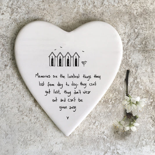 Porcelain Heart Coaster - Memories are the loveliest things