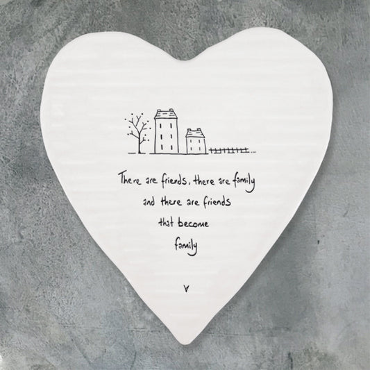 Porcelain Heart Coaster - Friends become family