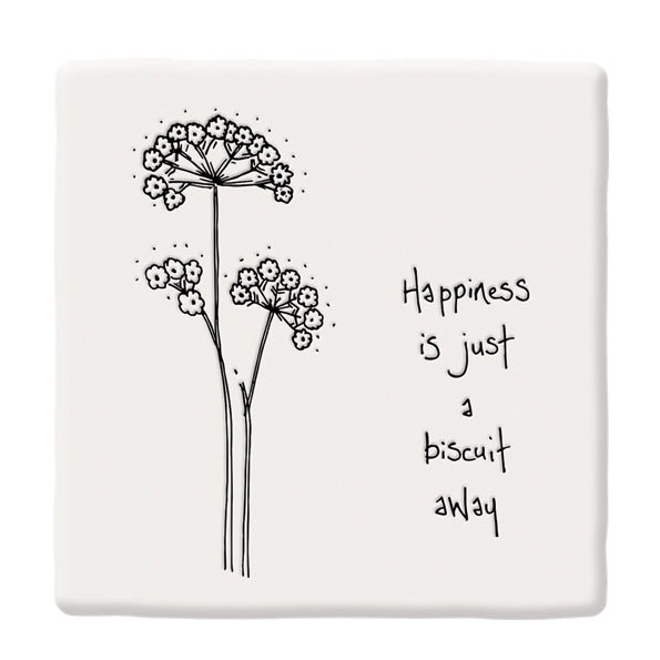 Porcelain Square Coaster - Happiness