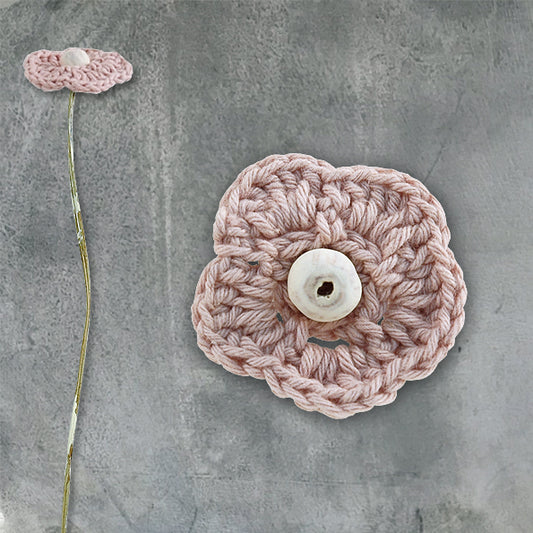 Crochet flower - pink petals