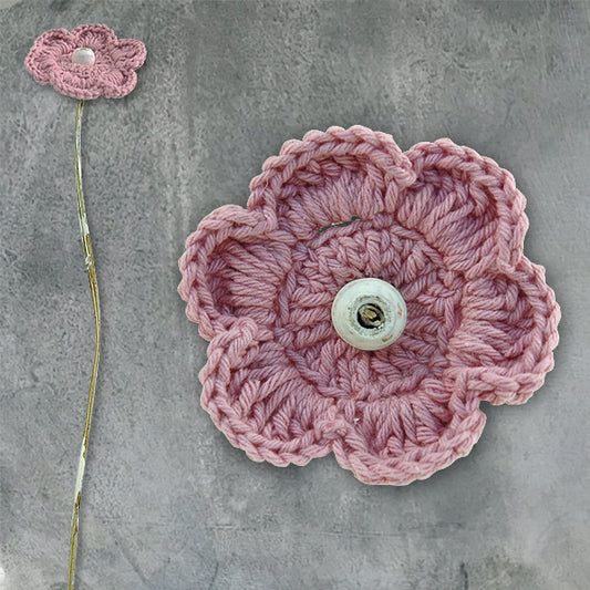 Crochet flower - dark pink petals