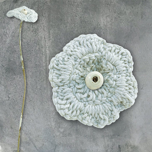 Crochet flower - mid blue petals